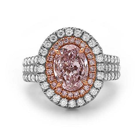 Charles Krypell Oval Pink Diamond Ring