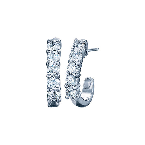 Diamond J-Hoop Earrings