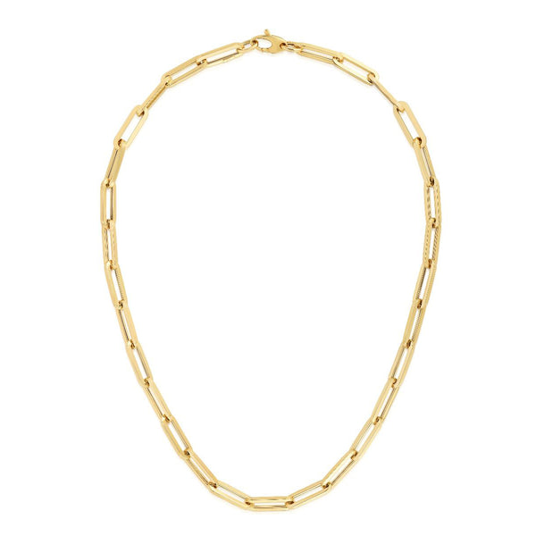 Yellow Gold Paperclip Necklace