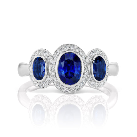 Barmakian Oval Sapphire and Diamond Ring