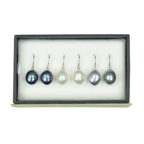 Honora Colored Freshwater Cultured Pearl Drop Earring Set
